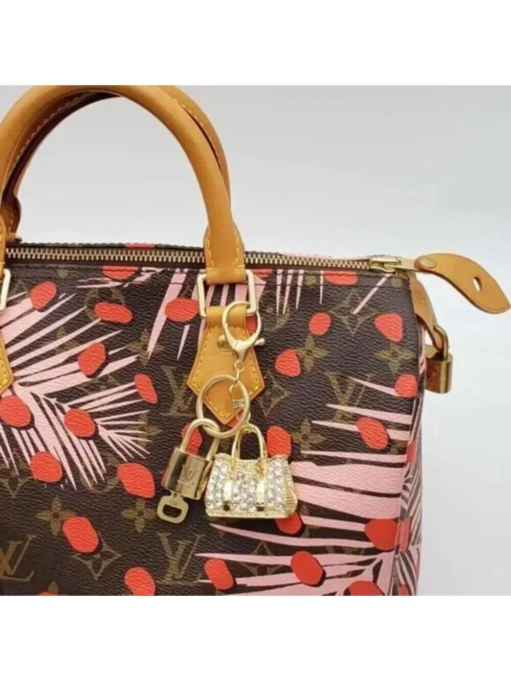 Authentic Louis Vuitton Padlock & Key Gold ✨Unbranded Bag Charm Keychain